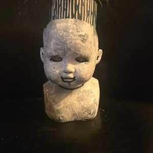 Macabre, Dark Arts Abstract Gray Bust Planter